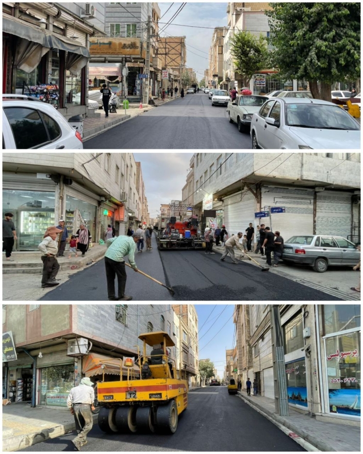 اتمام عملیات آسفالت خیابان پاسداران در محدوده خیابان ۲۴ متری شرقی تا شهید نواب صفوی