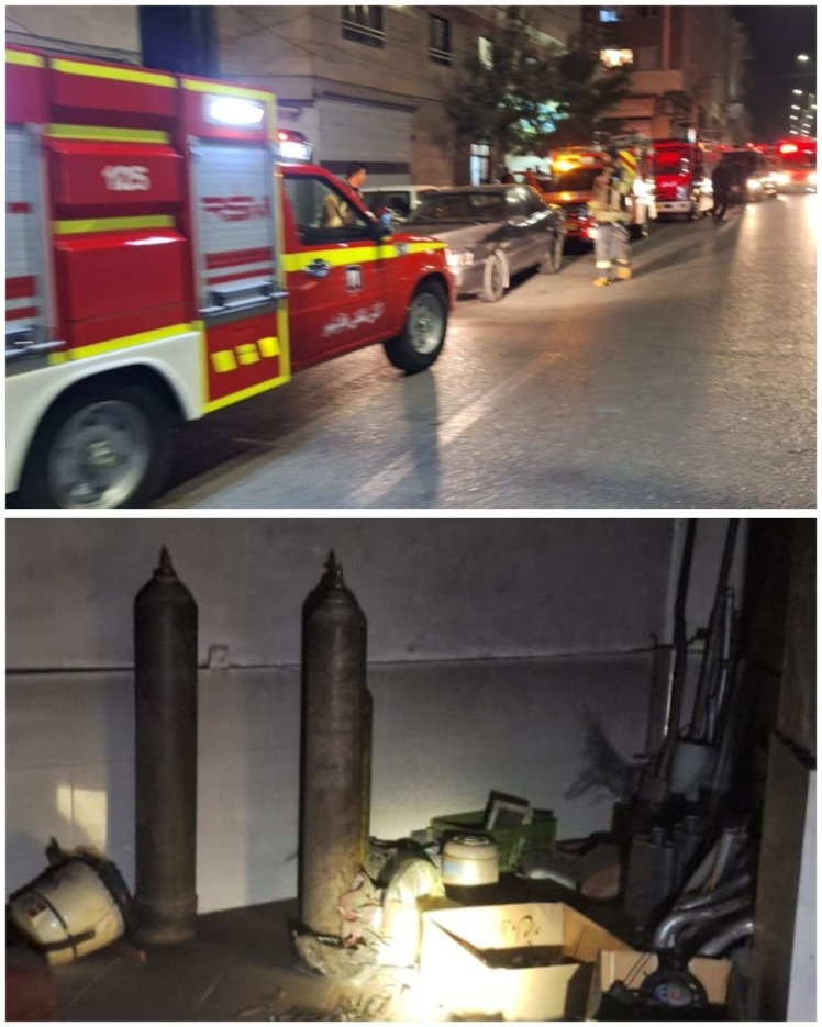 مهار حریق در پارکینگ ساختمان مسکونی باقرشهر