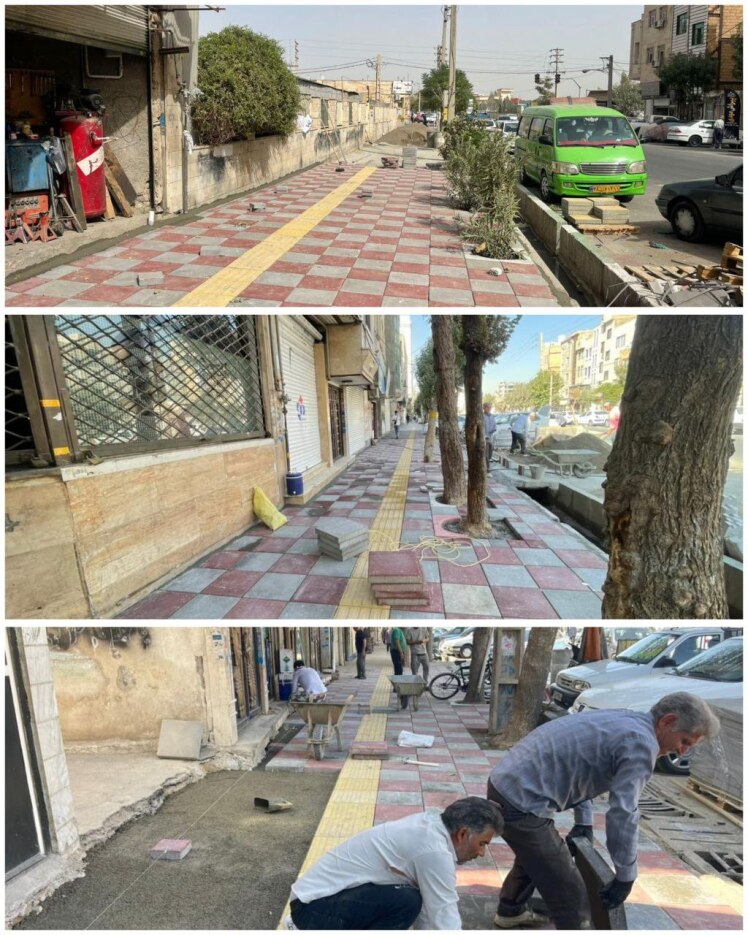 اجرای عملیات پیادهراهسازی خیابان ۲۴ متری طالقانی