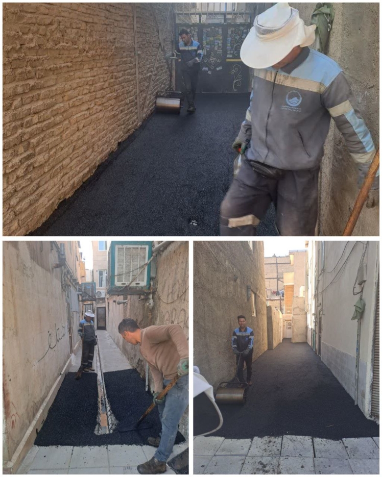  تداوم عملیات لکه‌گیری آسفالت در خیابان امام حسین (ع) غربی باقرشهر