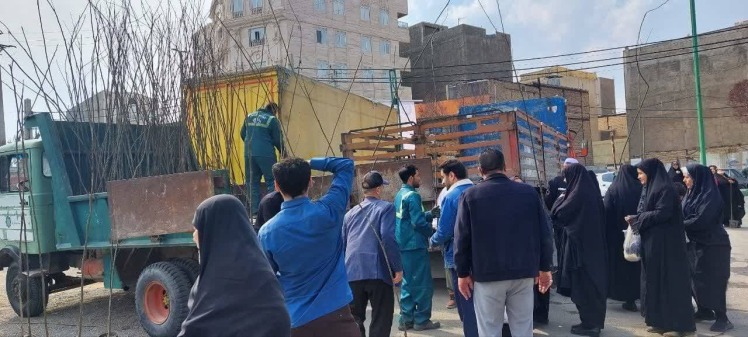 بذر امید؛ توزیع 1500 نهال رایگان در میان شهروندان باقرشهری 