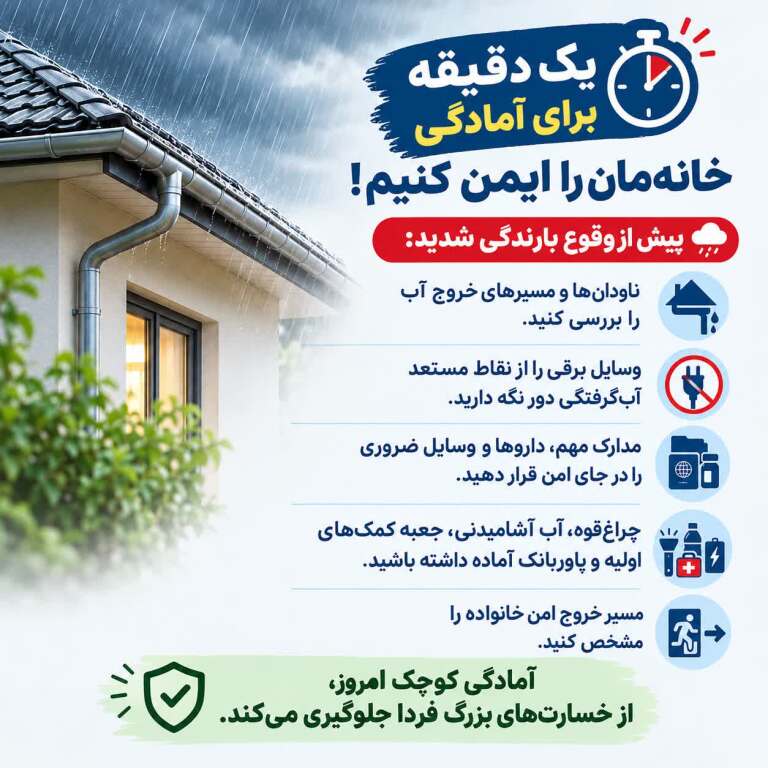  یک دقیقه برای آمادگی | خانه‌مان را ایمن کنیم!
